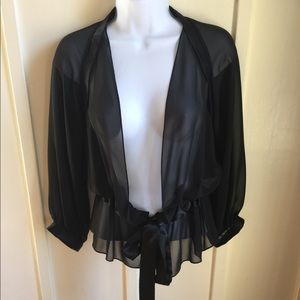 Joseph Ribkoff Sheer Cover-up w/Satin Black NWT 8